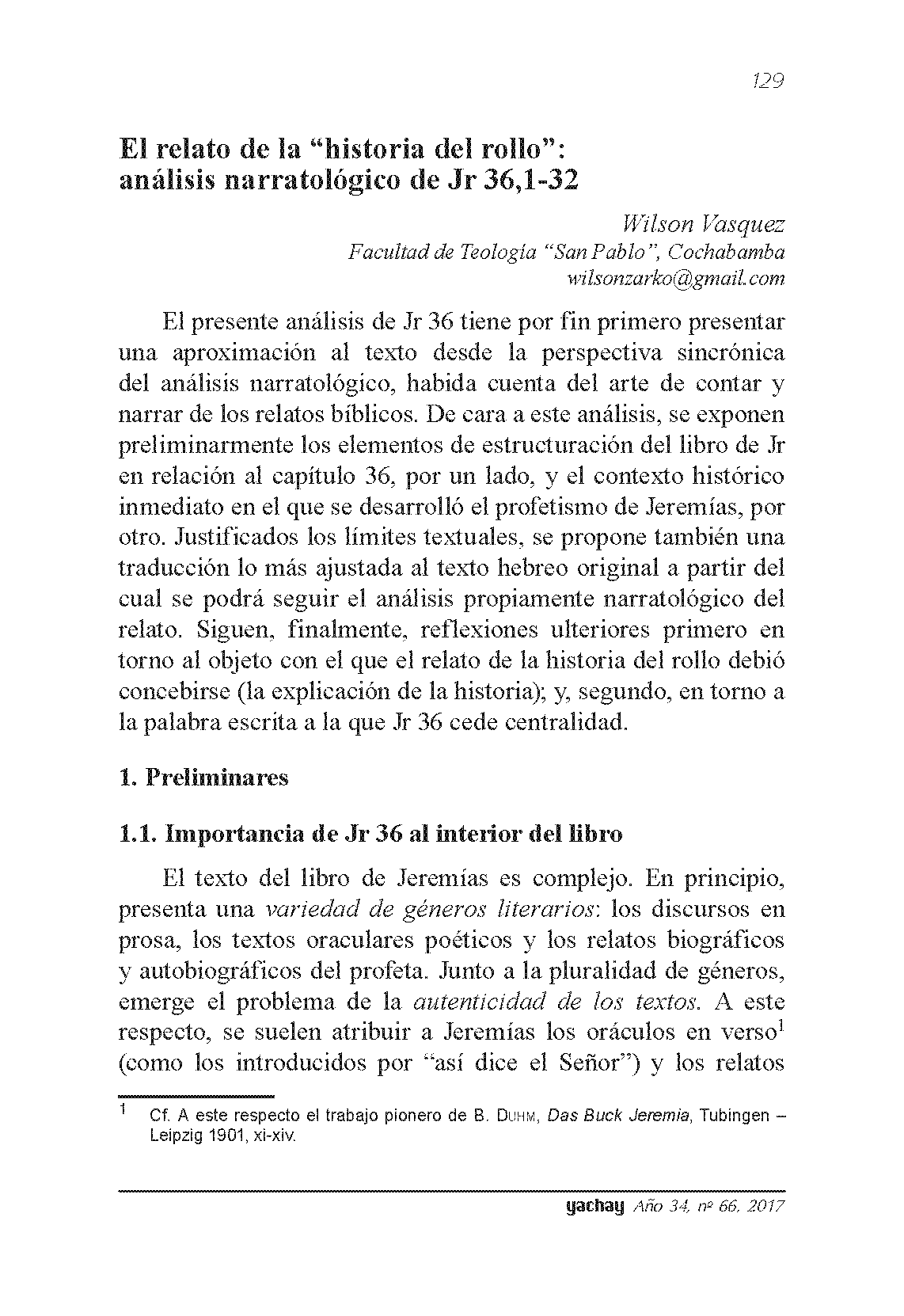 The “story of the scroll”: narratological analysis of Jr 36:1-32