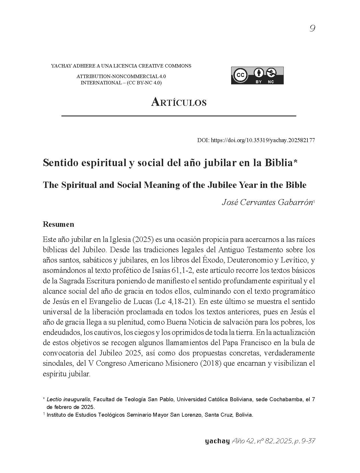 Sentido espiritual y social del año jubilar en la Biblia