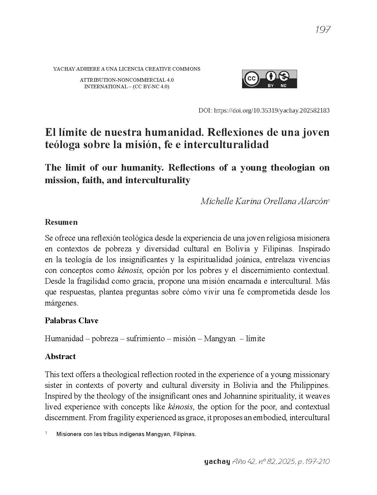 El límite de nuestra humanidad. Reflexiones de una joven teóloga sobre la misión, fe e interculturalidad